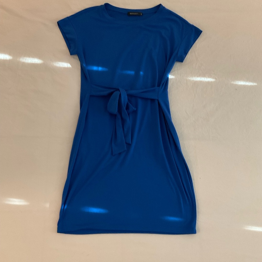 Tie Front Blue Dress WITH POCKETS